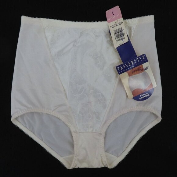 Vassarette Large White Flower Floral Stretch Satin Full Figure Shapewear NEW - Picture 1 of 14